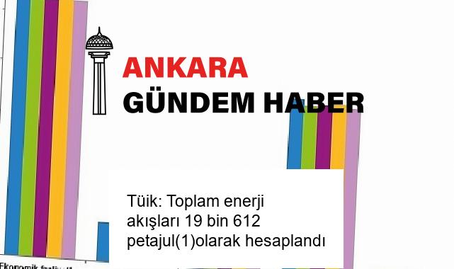 Tüik: Toplam enerji akışları 19 bin 612 petajul(1)olarak hesaplandı